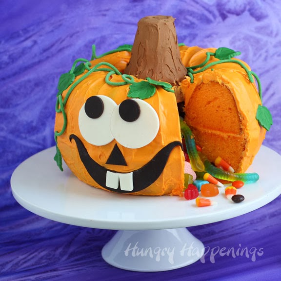 15 Genius Halloween Treats  - Easy Pumpkin Pinata Cake
