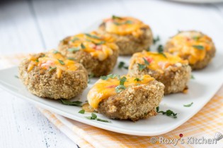 Mushrooms Stuffed with Cheese and Tomatoes