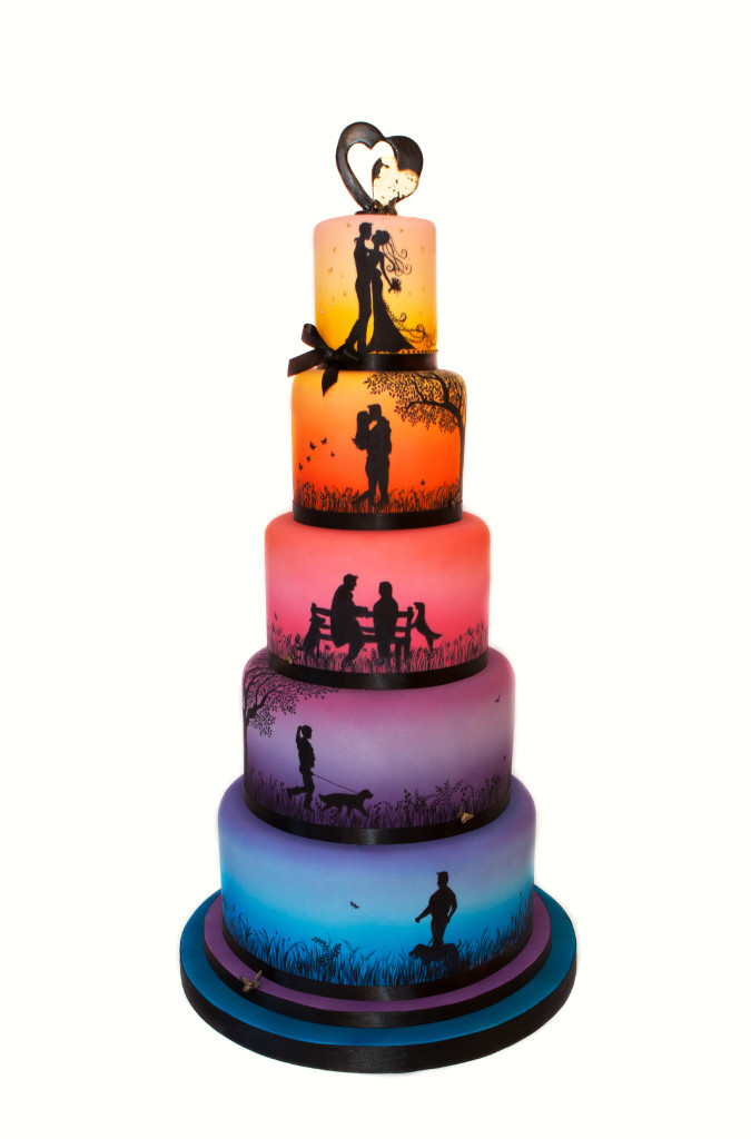Love Story Wedding Cake (make sure you read it bottom-up :-P) - Check out 14 Fabulous Wedding Cakes with Modern Flair!