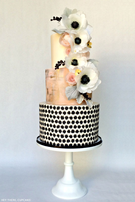 Wafer Paper Anemone Cake  - Check out 14 Fabulous Wedding Cakes with Modern Flair!