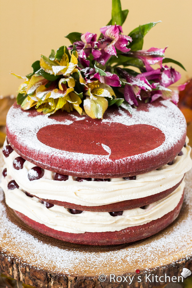 Red Velvet Naked Cake with Drunken Cherries for Our 5th Wedding Anniversary | Roxy's Kitchen