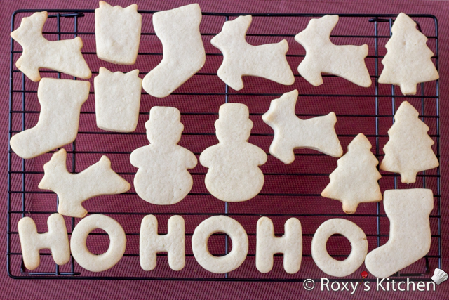 Christmas Sugar Cookies Covered with Modeling Chocolate - HO HO HO, snowmen, reindeer, Christmas trees, stockings & presents