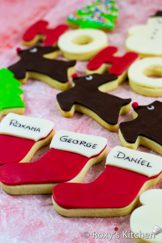 Christmas Sugar Cookies Covered with Modeling Chocolate | Roxy's Kitchen