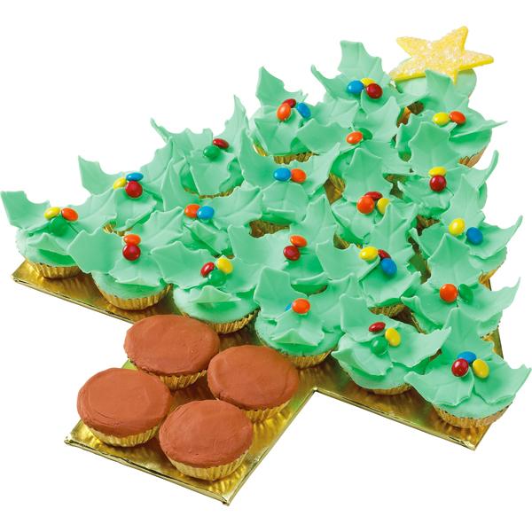 Holiday Holly Tree Cupcakes