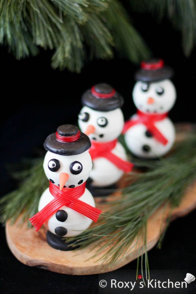 Chocolate Snowmen Filled with Chocolate Oreo Mousse