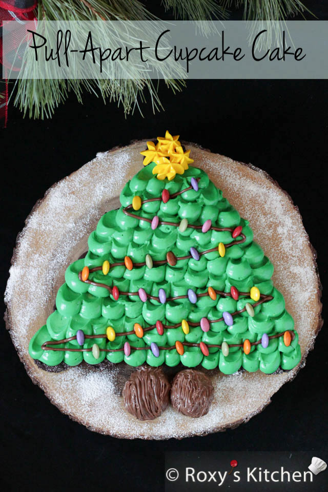 Pull-Apart Christmas Tree Cupcake Cake