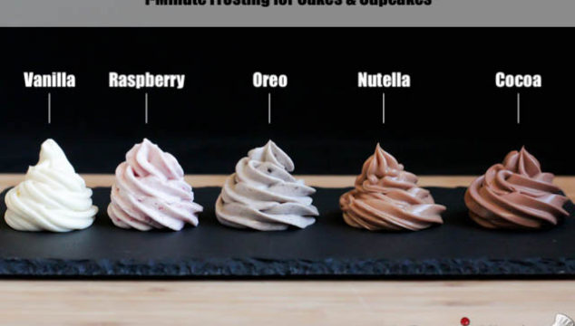 1 Minute Frosting - 5 Flavours: Vanilla, Raspberry, Oreo, Nutella, Cocoa