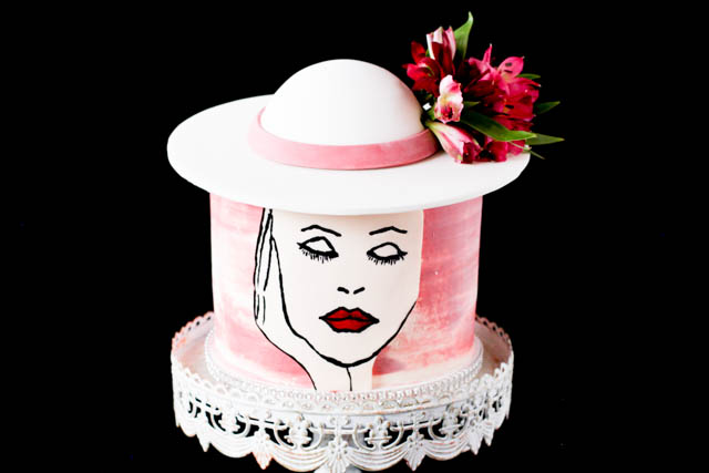Lady with a Hat Cake - How to Transfer an Image to Fondant/Gum Paste without an Edible Printer 