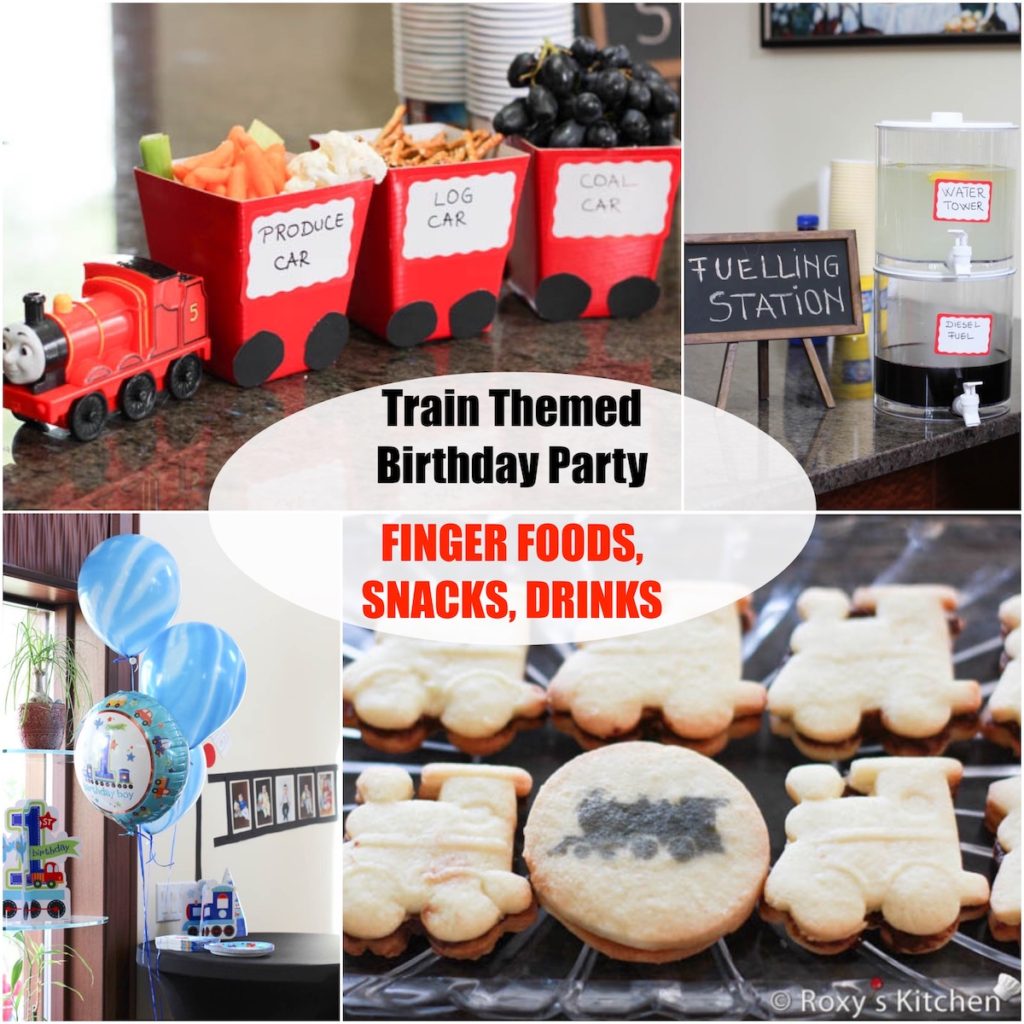 Train Themed Birthday Party - Finger Foods, Snacks & Drinks