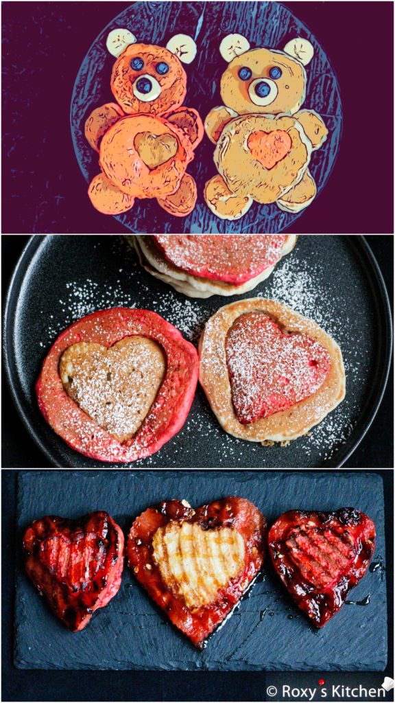 Bear Pancakes, Heart Pancakes, Grilled Watermelon Pancakes