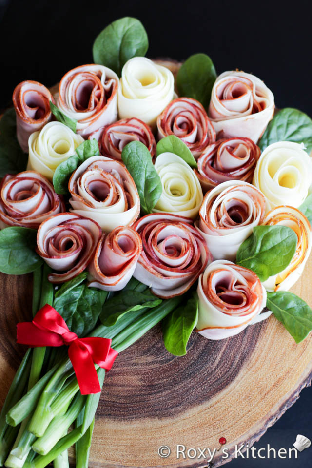Appetizer Roses Bouquet - Ham, Cheese, Pork Loin
