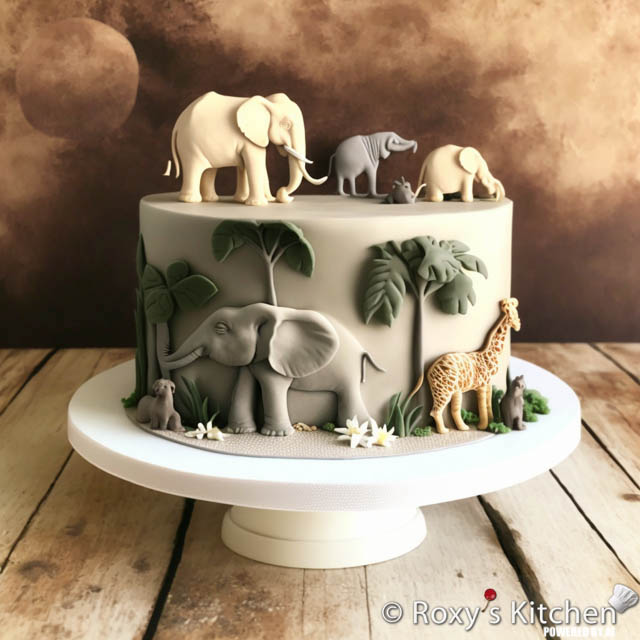 Jungle Safari Cake - Simple Design 