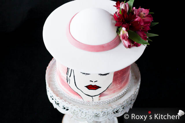 How to make Line Silhouette lady face cake topper. 