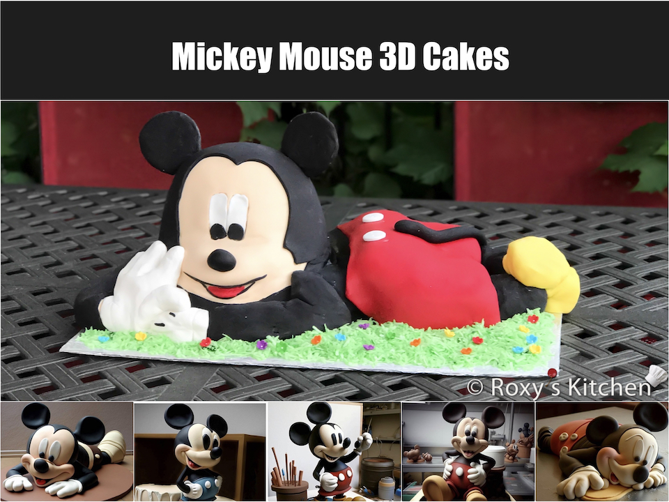 Printable Mickey Mouse Birthday Cake Topper. Custom Name & Age