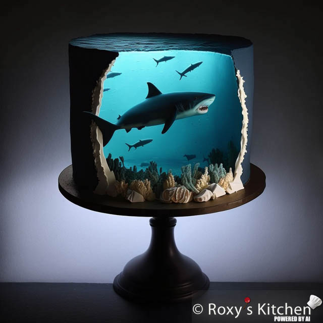 Shark Under Water Cake