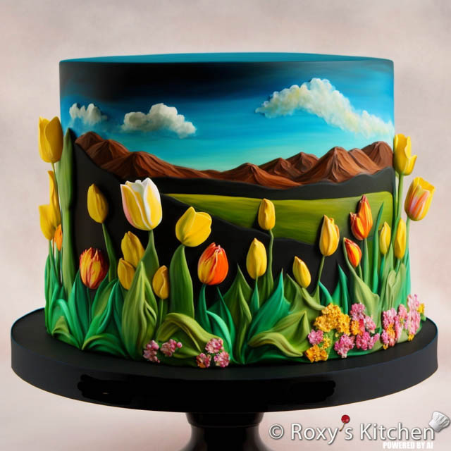 Tulip Fields Cake