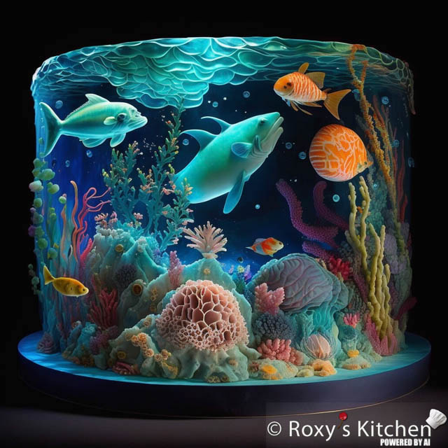 Under the Sea Glowing Cake with Fish 