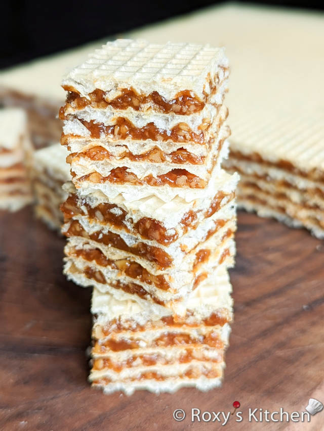 Wafer Sheets Filled with Caramelized Sugar and Walnut Cream