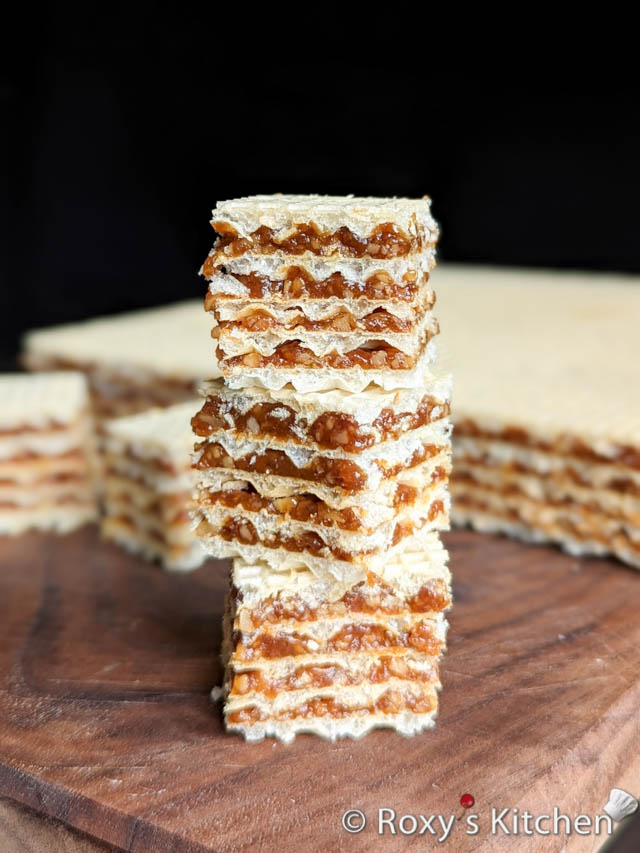 Wafer Sheets Filled with Caramelized Sugar and Walnut Cream 