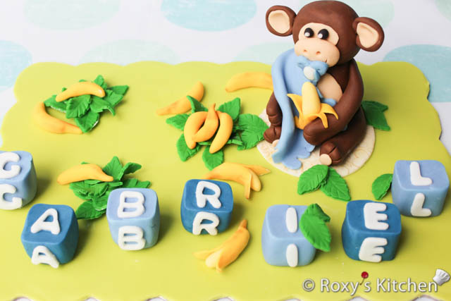 Edible Monkey cake topper. Fondant/gum paste Monkey figurine.