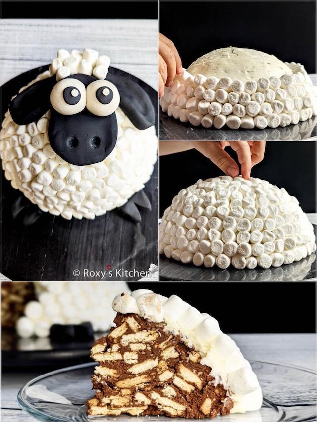 No-Bake Chocolate Biscuit Sheep Cake