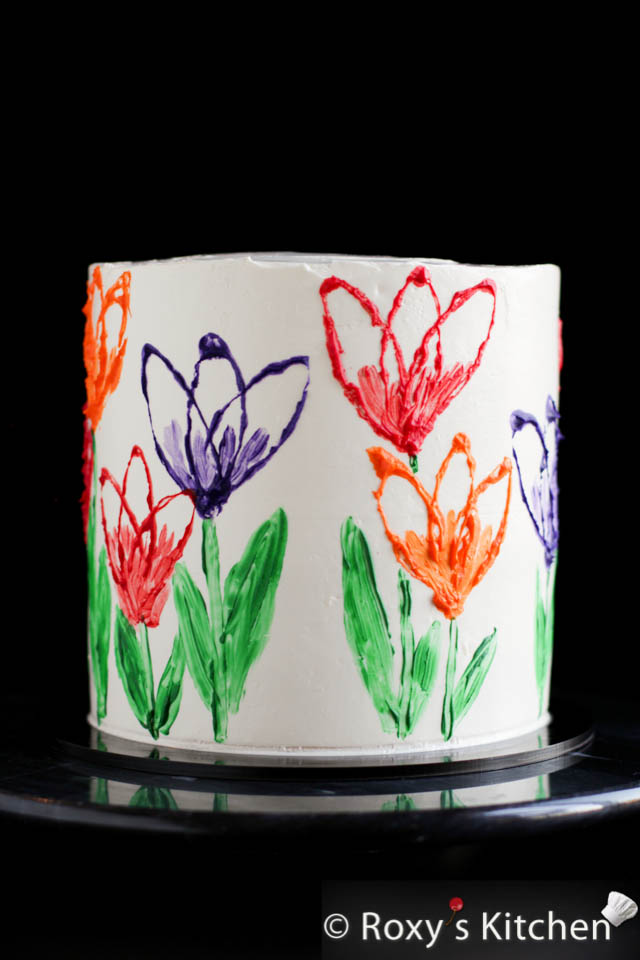 Painted Tulips Cake - How to Use a Paper Towel Cardboard Core