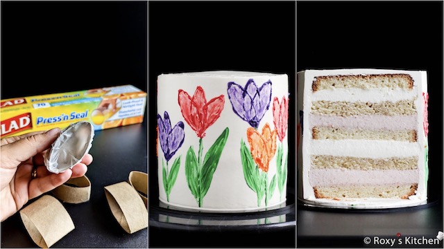 Painted Tulips Cake - How to Use a Paper Towel Cardboard Core