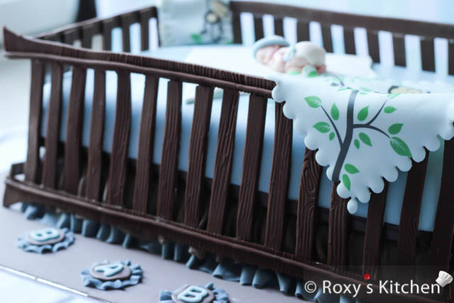 Baby Crib Cake Tutorial - Wooden crib slats 