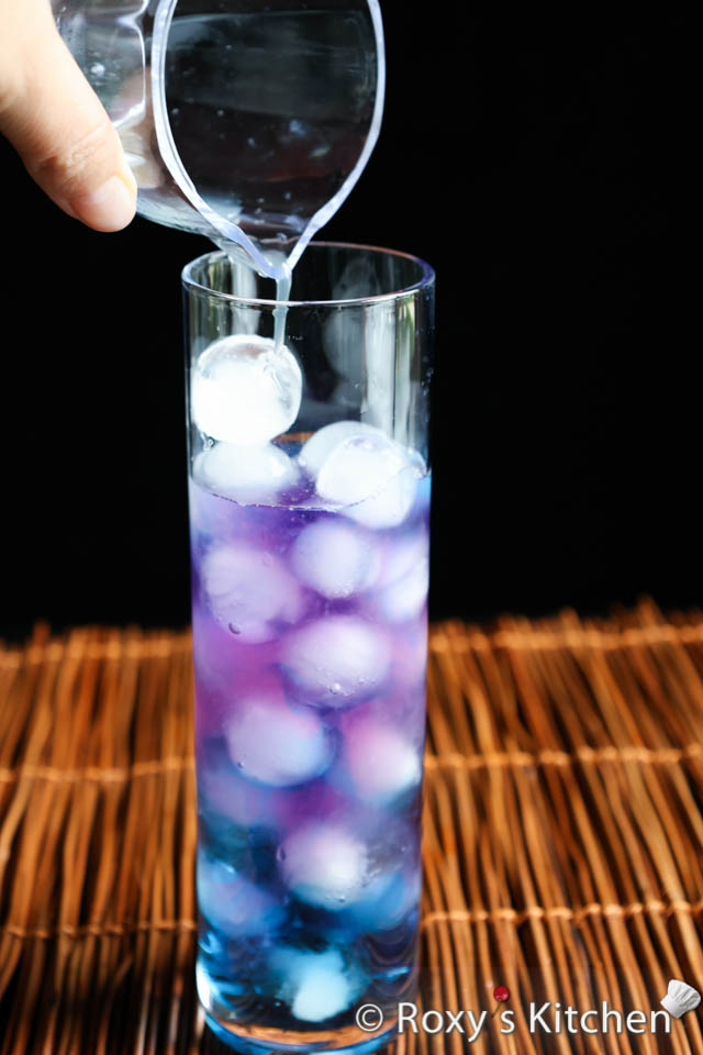 Colour Changing Iced Tea - Blue Butterfly Pea Flower Tea, Lemon Juice