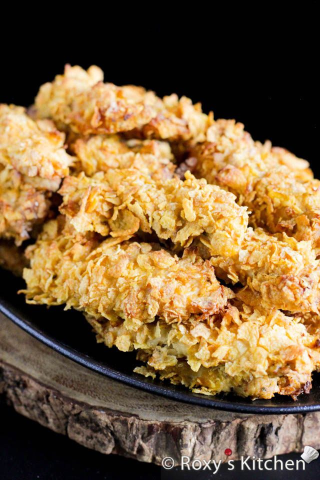 Crispy Oven-Baked Chicken Strips with Corn Flakes