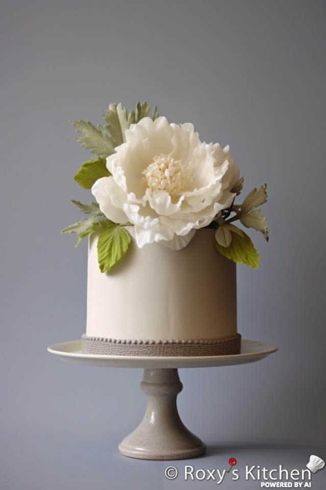 Elegant Cake with Peonies in Neutral Colours