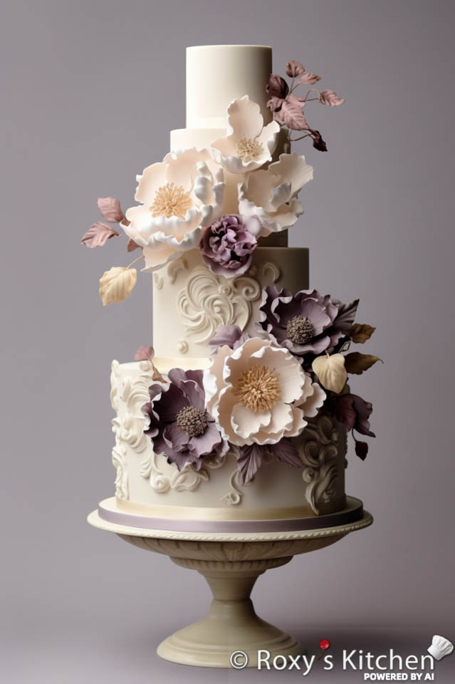 Elegant Wedding Cake with Peonies