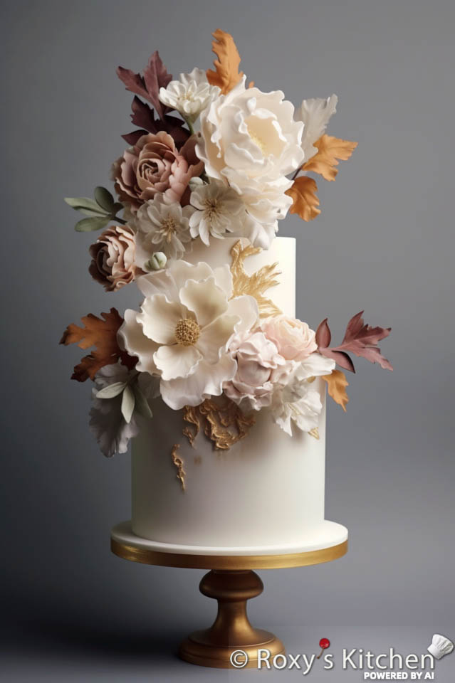 Elegant Wedding Cake with Peonies