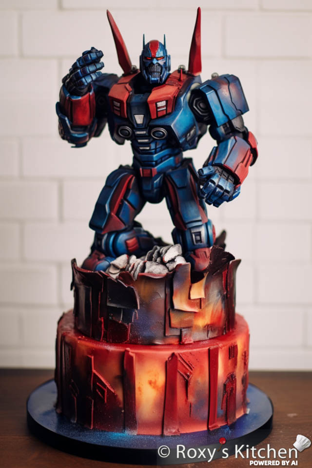 Transformers Themed Birthday Party Ideas - Optimus Prime Cake