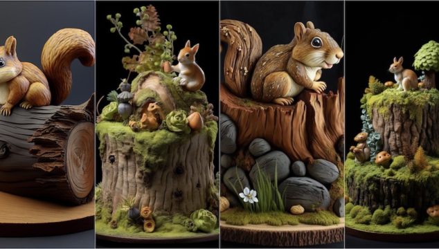 Woodland Squirrel Dog Cake