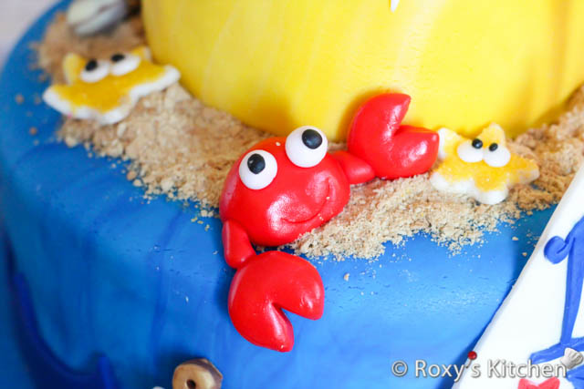 Beach/Nautical Cake Tutorial - Part II: Making the Fondant Decorations - How to Make a Fondant Crab