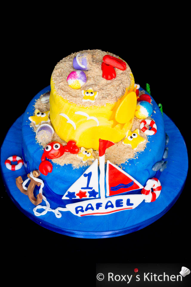 Beach/Nautical Cake Tutorial - Part I: Filling, Covering & Stacking the Cake