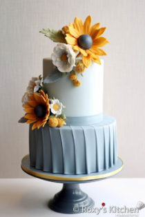 20+ Dusty Blue Cakes with Vibrant Sunflowers - Roxy's Kitchen