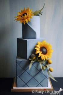 20+ Dusty Blue Cakes with Vibrant Sunflowers - Roxy's Kitchen