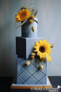 20+ Dusty Blue Cakes with Vibrant Sunflowers - Roxy's Kitchen