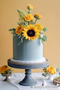 20+ Dusty Blue Cakes with Vibrant Sunflowers - Roxy's Kitchen