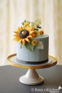 20+ Dusty Blue Cakes with Vibrant Sunflowers - Roxy's Kitchen