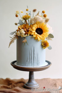 20+ Dusty Blue Cakes with Vibrant Sunflowers - Roxy's Kitchen