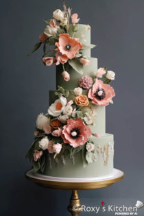 Sage Green and Blush Wedding Cakes - Roxy's Kitchen