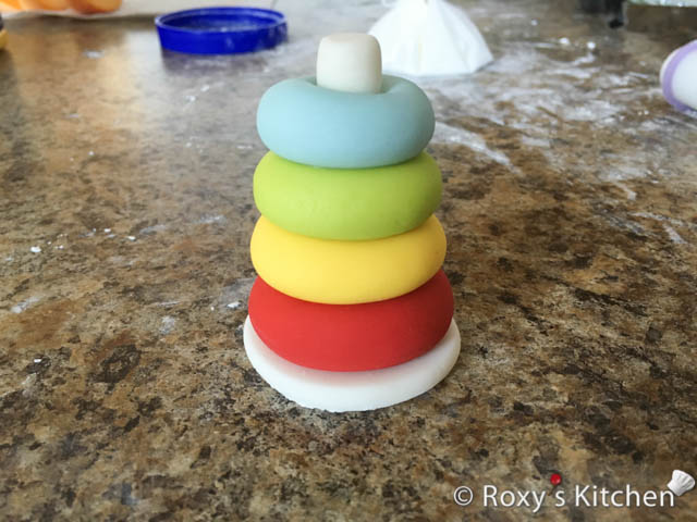 How to make a fondant/gum paste baby sacking wooden rings