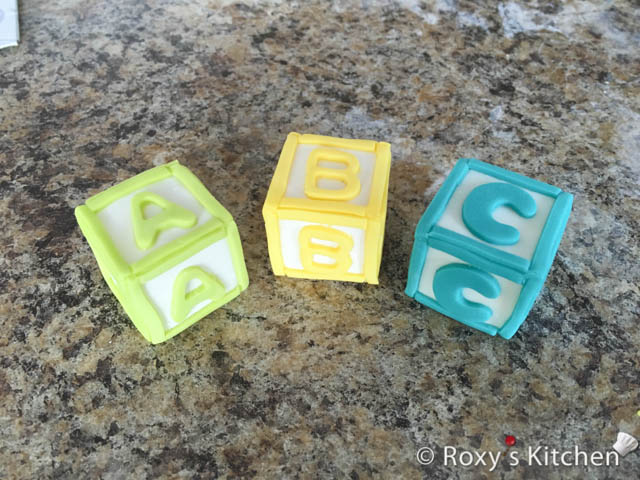 How to make a fondant/gum paste baby letter blocks