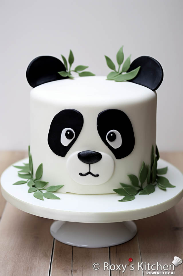 Fondant-Covered Panda Face Cake
