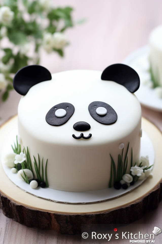 Fondant-Covered Panda Face Cake