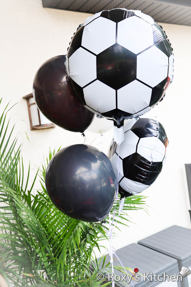 Soccer ball-shaped balloons