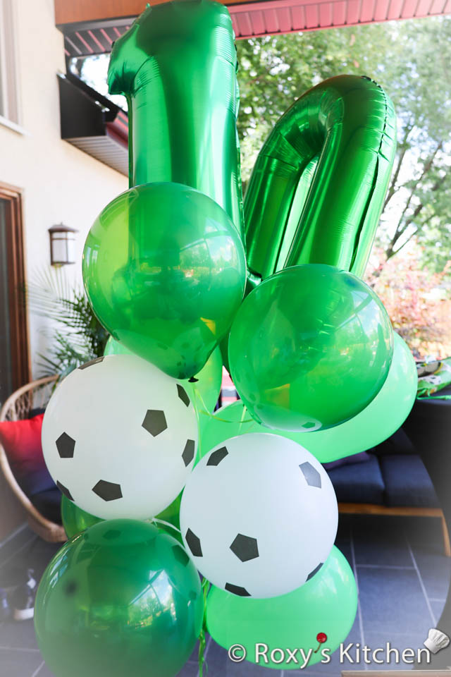 Soccer-themed balloons